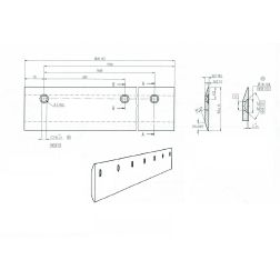 Greiderio peilis tiesus, vienpusis 1,82m.