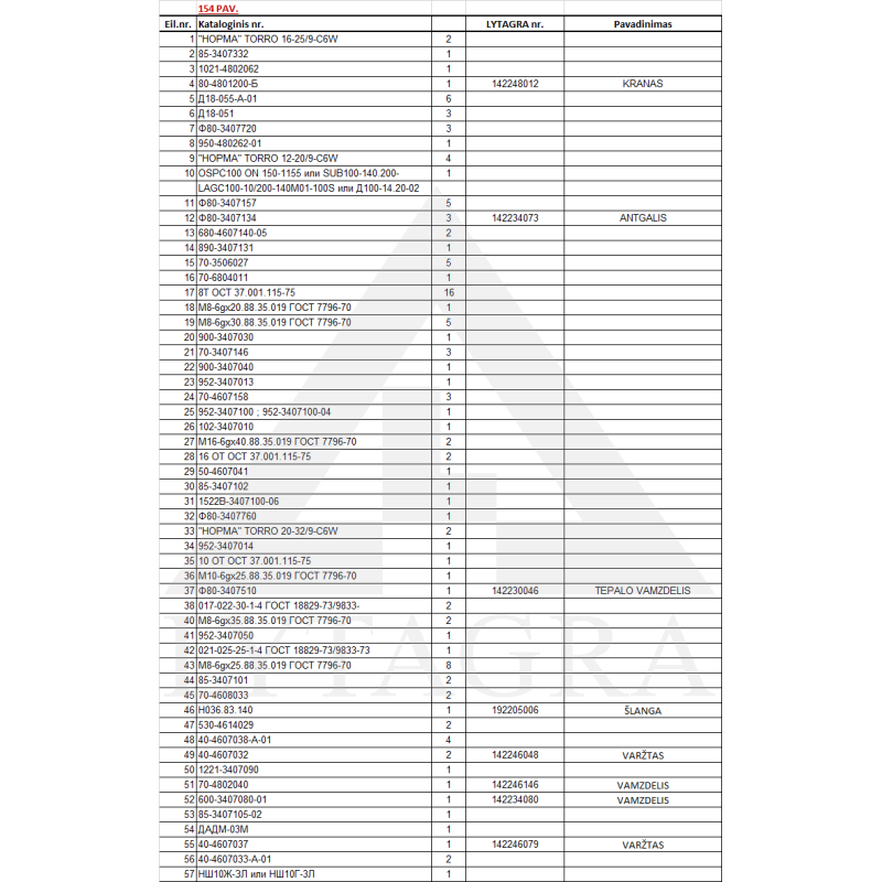 Hidraulinės sistemos varžtas 40-4607032 Hidraulinės sistemos varžtas 40-4607032