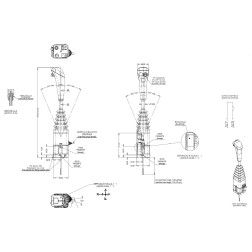 Kryptinio hidraulikos valdymo vožtuvo valdymo svirtis su vienu mygtuku ID-3375