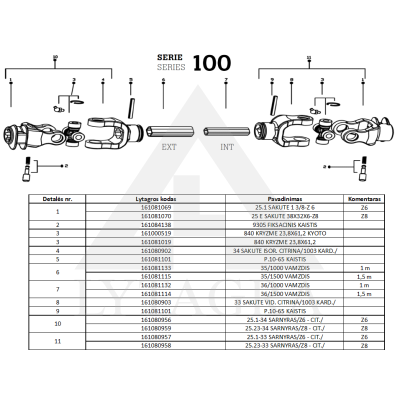Kardanas 1003/900/KH/25.E-25.E//8X8/
