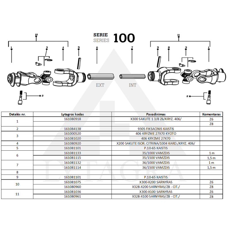 Kardanas 1004/800/KH/X.300-X.300/6X6