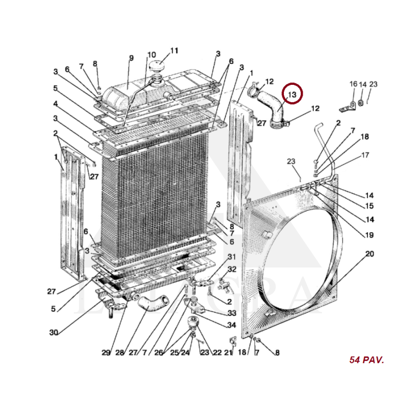 Viršutinė radiatoriaus žarna 50-1303001