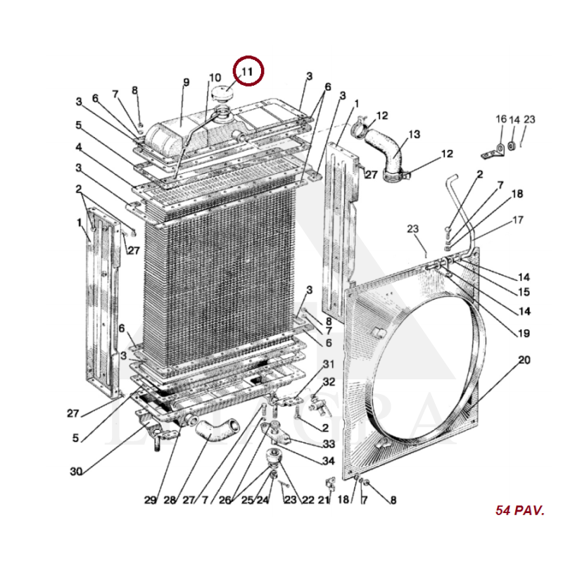 Mažas aušinimo radiatoriaus dangtelis A21.01.270