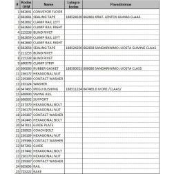 Gumos juosta kratomai lentai CLAAS 662661