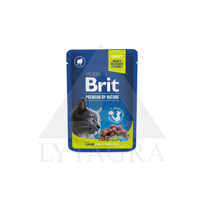 Konservai sterilizuotoms katėms Brit su ėriena