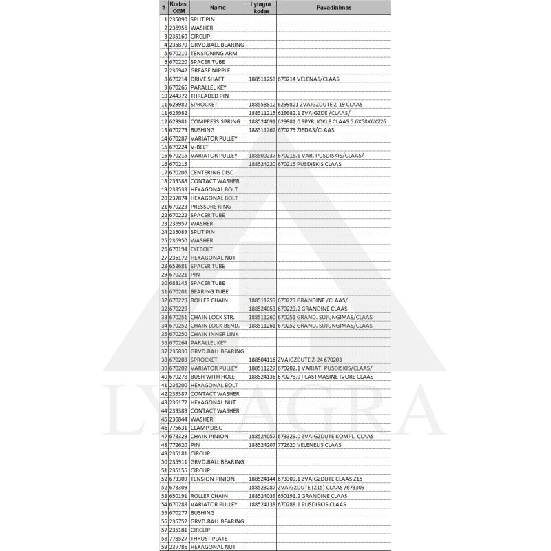 Grandinės sujungimas CLAAS 670252