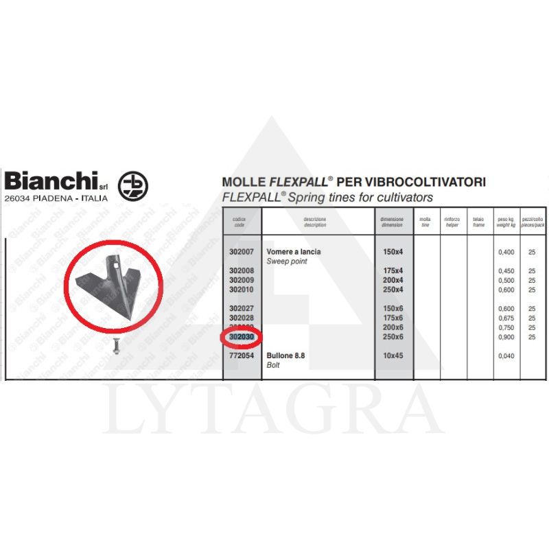 Strėlinis noragėlis 250X6mm 302030