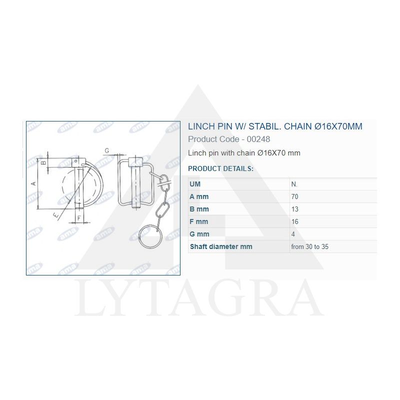 00248 TVIRTINIMO KAISTIS SU GRANDINE 16X70 mm00248