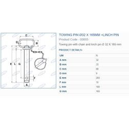 Kaištis su fiksatoriumi 32X180 A00005