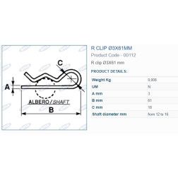 Kaištis spyruoklinis 3X61 mm A00112