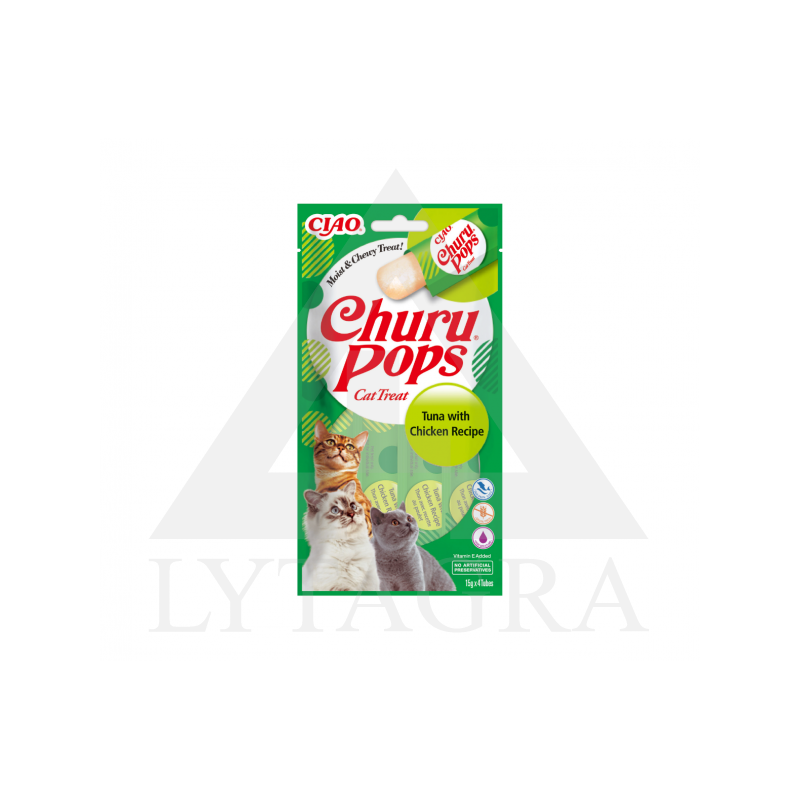 Skanėstas katėms Churu Cat Pops su tunu ir vištiena 60 g