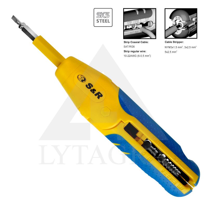 Laidų nužievinimo replės S&amp R 580813315, 8-13mm