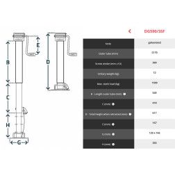 Priekabos kėliklis 1.5T mechaninis