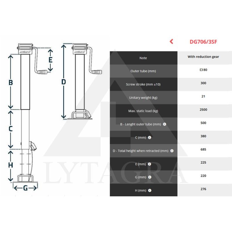Priekabos kėliklis 4T mechaninis