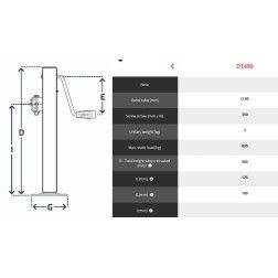 Priekabos kėliklis 0.8T mechaninis