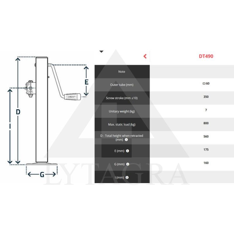 Priekabos kėliklis 0.8T mechaninis