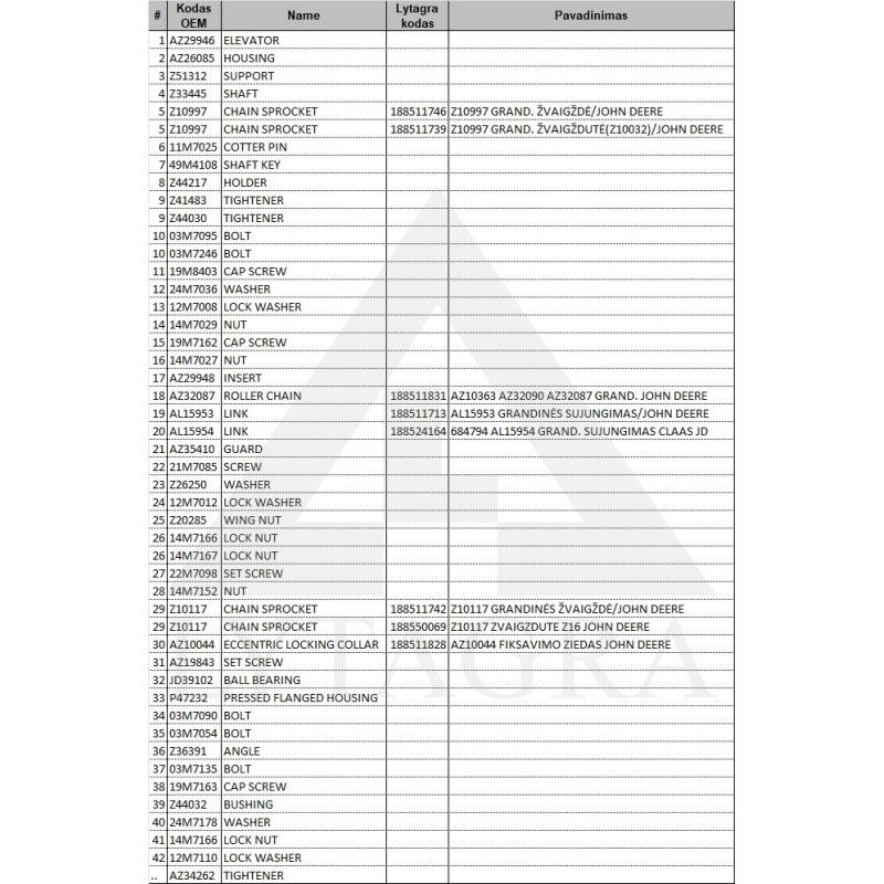 Žvaigždutė Z 8 Ø 25mm JOHN DEERE Z10997