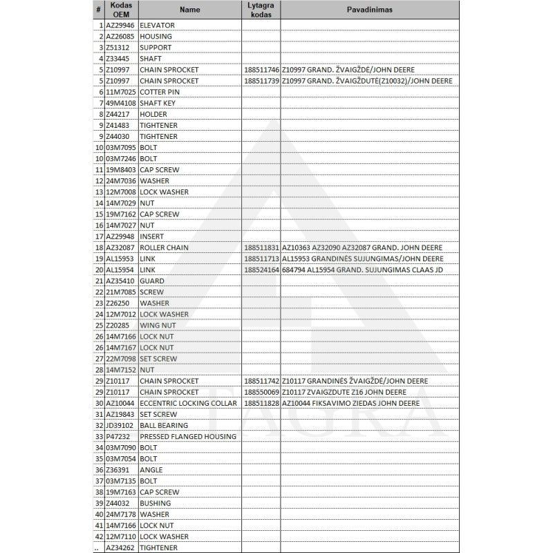 Žvaigždutė Z 8 Ø 25mm JOHN DEERE Z10997 Žvaigždutė Z 8 Ø 25mm JOHN DEERE Z10997