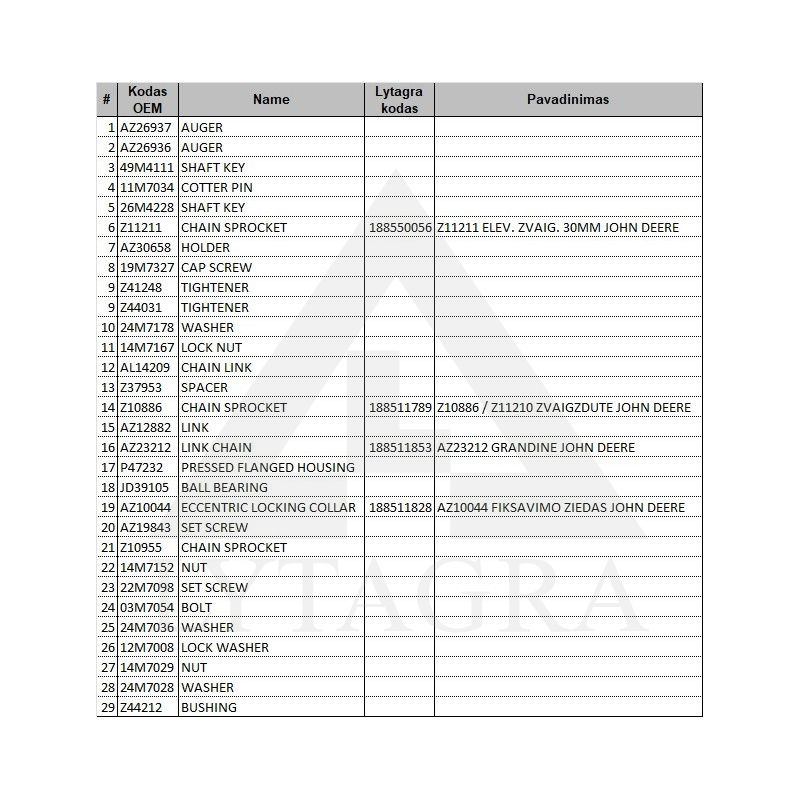 AZ23212 GRANDINE JOHN DEERE