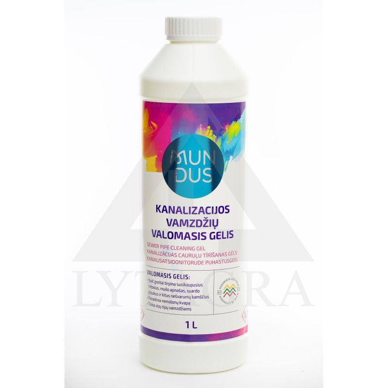 Kanalizacijos vamzdžių valomasis gelis "Mundus" 1ltr.