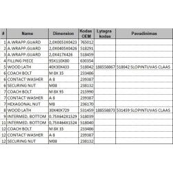 Slopintuvas 729 MM CLAAS 531459 Slopintuvas 729 MM CLAAS 531459