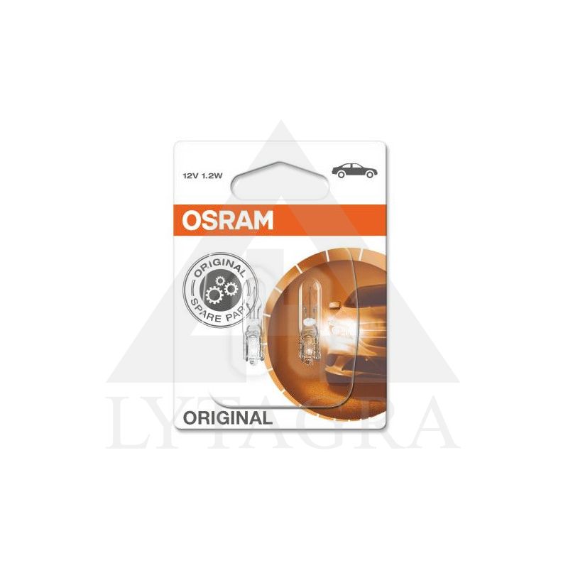 OSRAM Automobilinės lemputės 1.2W 12V W2x4.6D 2vnt