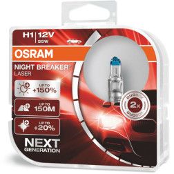 OSRAM Automobilinės lemputės NIGHT BREAKER LASER +150% H1 55W 12V P14.5S 2vnt