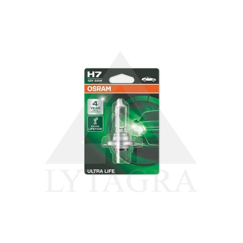 OSRAM Automobilinė lemputė ULTRA LIFE H7 55W 12V PX26D 1vnt