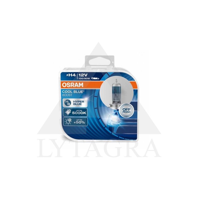OSRAM Automobilinės lemputės COOL BLUE BOOST H4 100/90W 12V P43T 2vnt