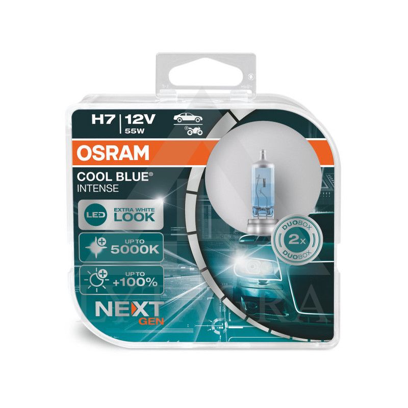 OSRAM Automobilinės lemputės COOL BLUE INTENSE 5000K NEXT GEN H7 55W 12V PX26D 2vnt