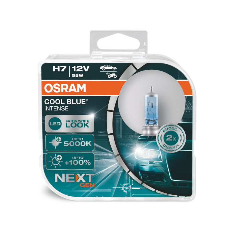 OSRAM Automobilinės lemputės COOL BLUE INTENSE 5000K NEXT GEN H7 55W 12V PX26D 2vnt