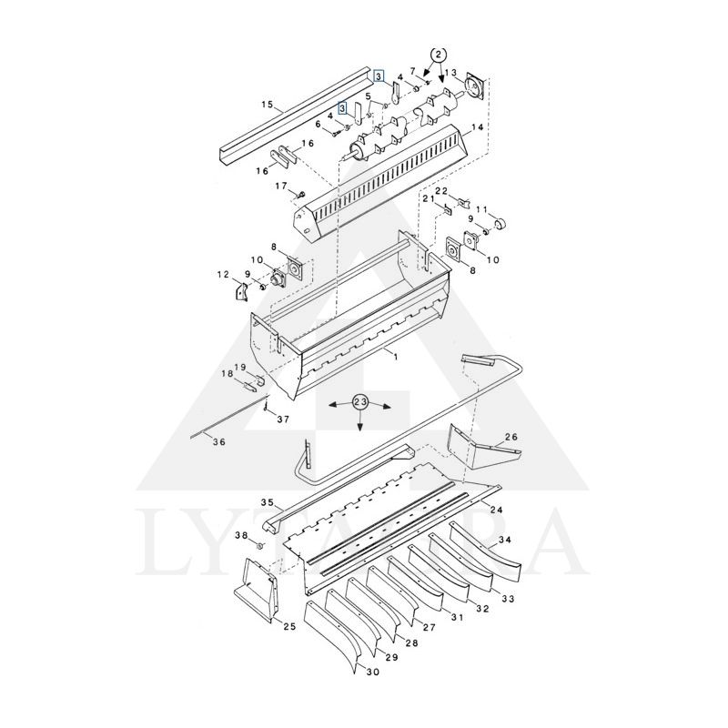 Smulkinimo peilis NH 84068444 /175X50X4.5X20/ HF44443