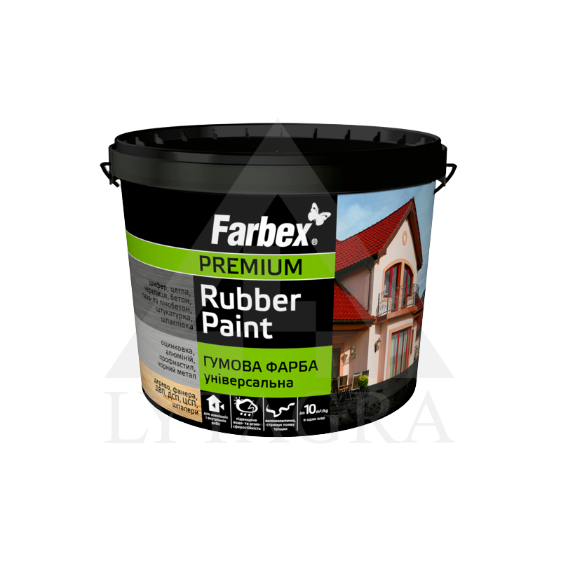 Dažai FARBEX FARBA GUMOVA, balti, 1.2 kg