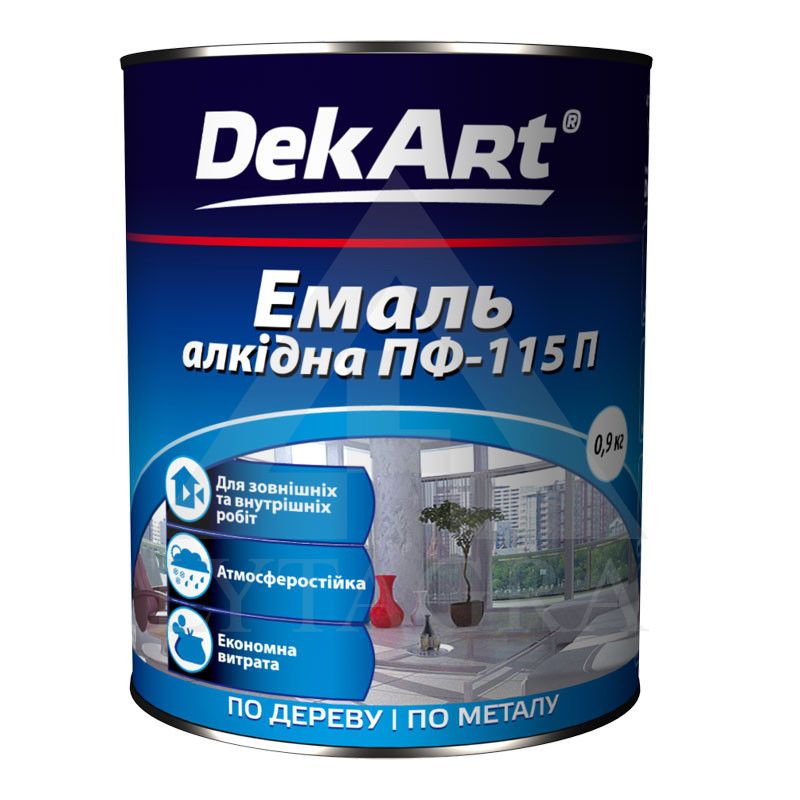 Alkidinė emalė DEKART PF-115P, šviesiai žalia, 0.9 kg