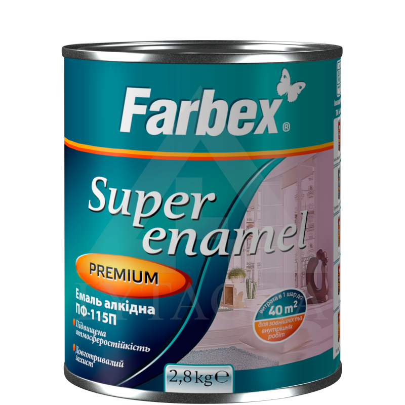 Alkidinė emalė Farbex PF-115, raudona, 2.8 kg