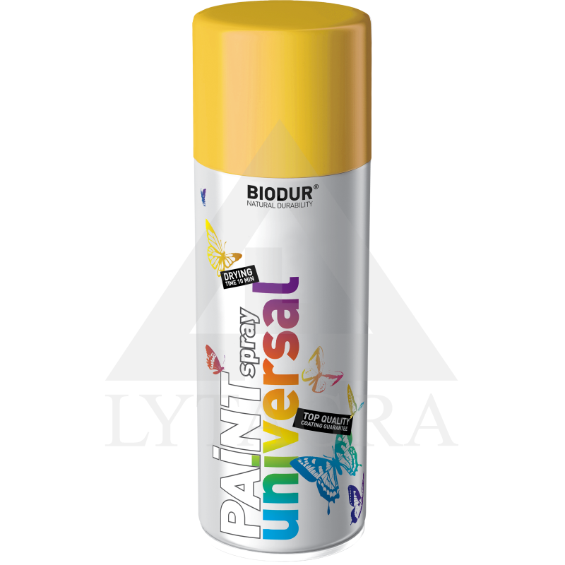 Universali aerozolinė emalė BIODUR, geltona RAL1023, 400 ml