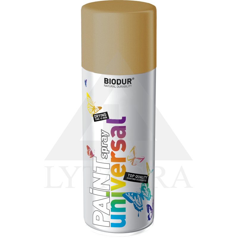 Universali aerozolinė emalė BIODUR, tamsaus aukso RAL1036, 400 ml