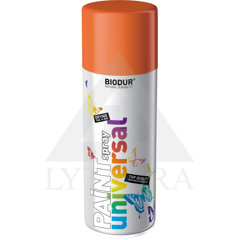 Universali aerozolinė emalė BIODUR, oranžinė RAL2004, 400 ml