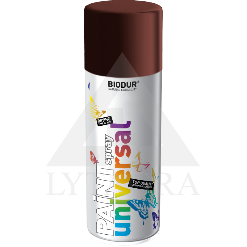 Universali aerozolinė emalė BIODUR, tamsiai vyšninė RAL3005, 400 ml