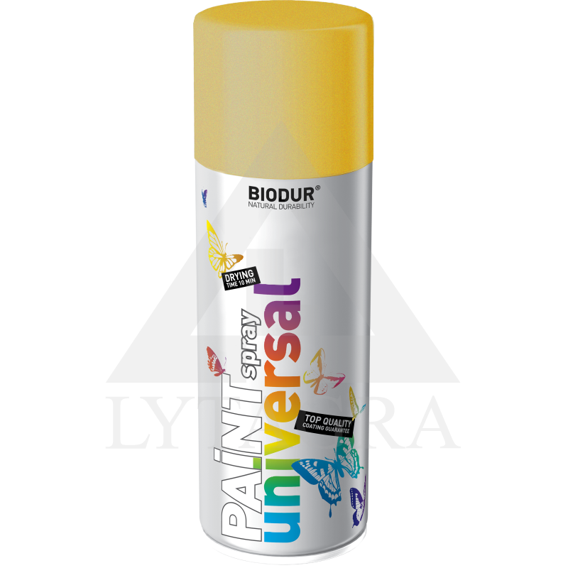 Universali aerozolinė emalė BIODUR, šviesaus aukso RAL3050, 400 ml