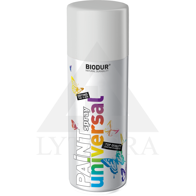 Universali aerozolinė emalė BIODUR, sidabro RAL9006, 400 ml