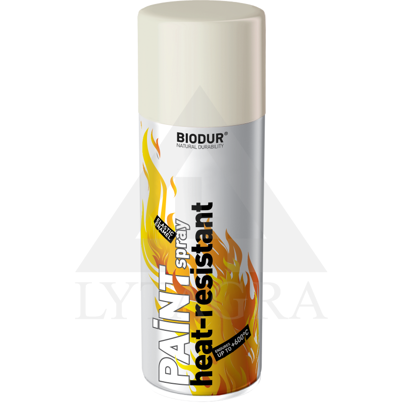 Karščiui atspari aerozolinė emalė BIODUR, balta, 400 ml