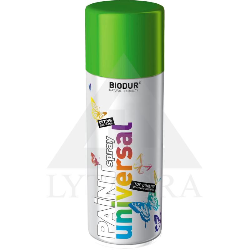 Universali aerozolinė emalė BIODUR, šviesiai žalia RAL6018, 400 ml
