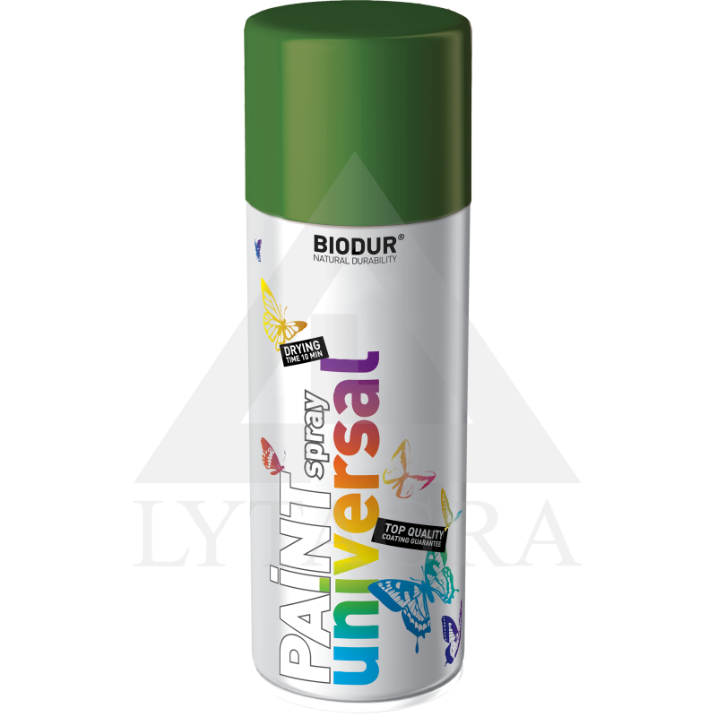 Universali aerozolinė emalė BIODUR, šviesiai žalia RAL6010, 400 ml