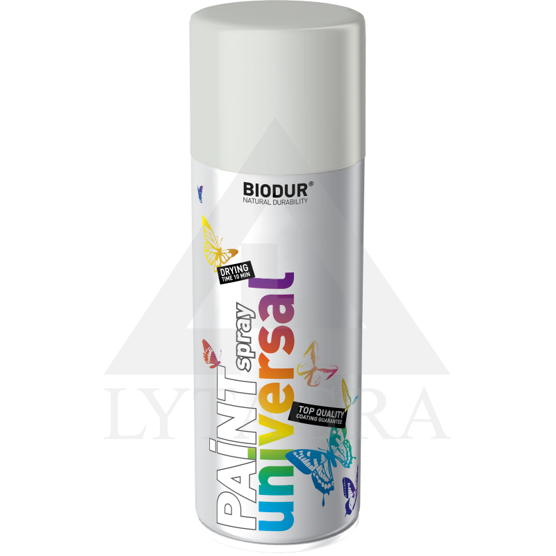 Universali aerozolinė emalė BIODUR, šviesiai pilka RAL7035, 400 ml