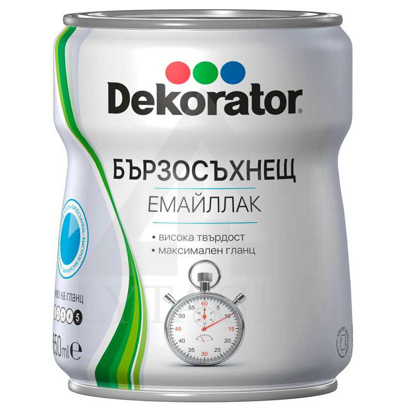 Greitai džiūstanti alkidinė emalė DEKORATOR, balta, 2.5 l