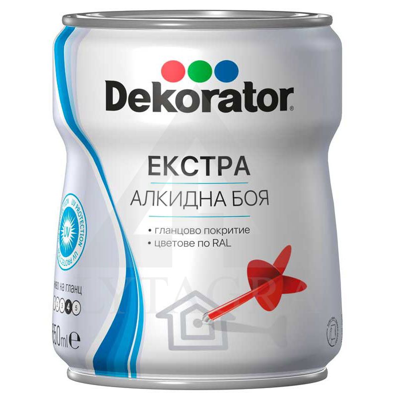 Blizgi alkidinė emalė DEKORATOR EXTRA, pilka RAL7046, 2.5 l