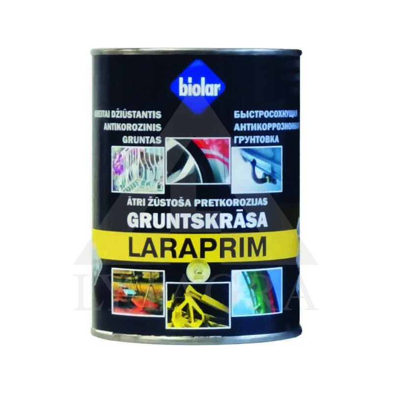 Greitai džiūstantis antikorozinis gruntas BIOLAR LARAPRIM, raudonai rudas, 2.2 l