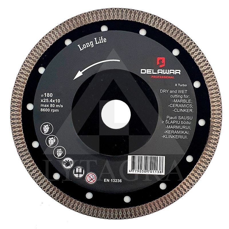 Diskas deimantinis DELAWAR X-Turbo D180x25.4