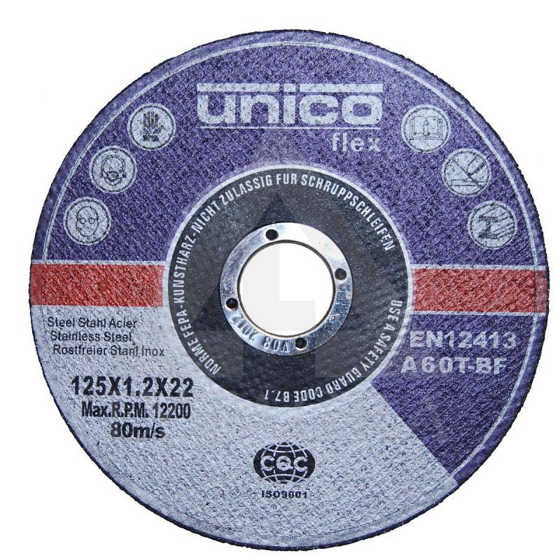 Diskas metalo pjovimui UNICO 125x1.2x22